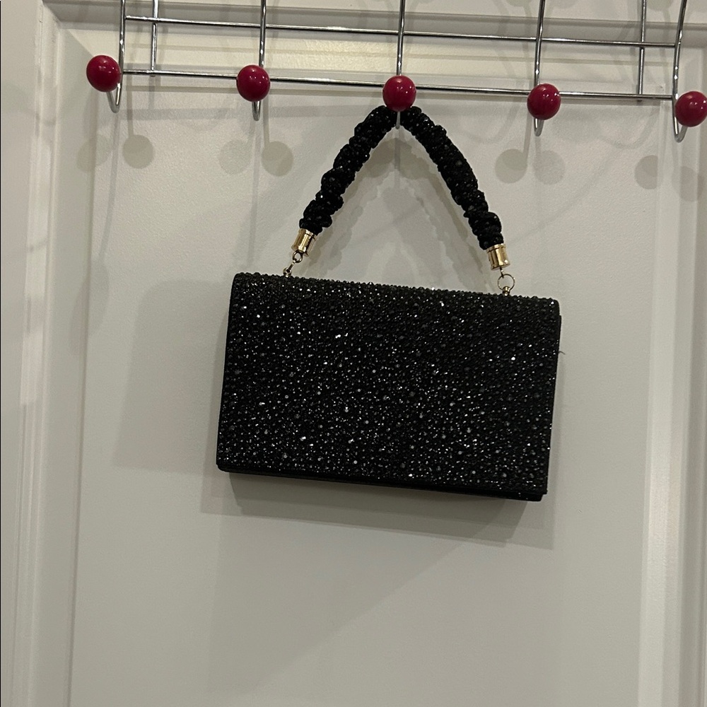 Elegant Black Beaded Women's Evening Bag